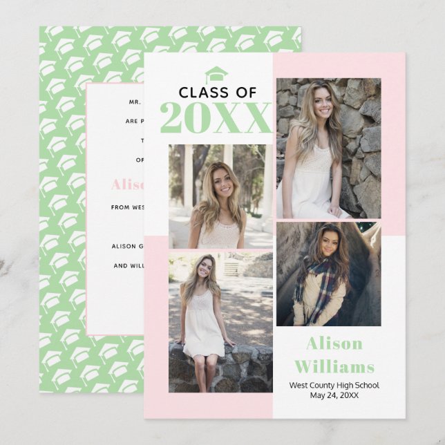 Anuncio Clase de 2023: cuatro fotos ruborizadas, graduació (Anverso / Reverso)