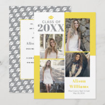 Clase de 2025 cuatro fotos graduación de amarillo