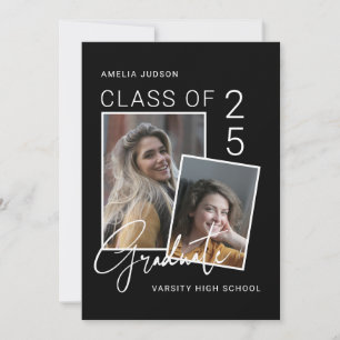 Anuncio Clase De 25 Graduación Fotográfica De Guión Blanco