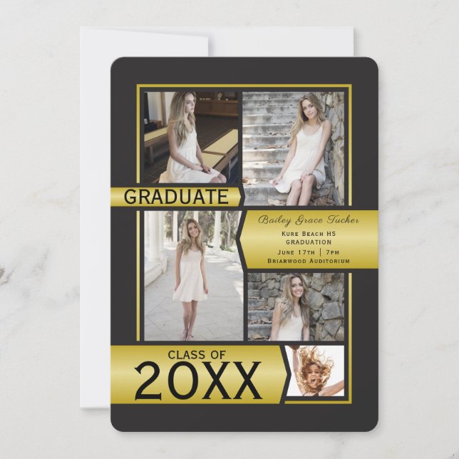 Anuncio Clase de Collage de fotos de oro de cualquier año  (Anverso)