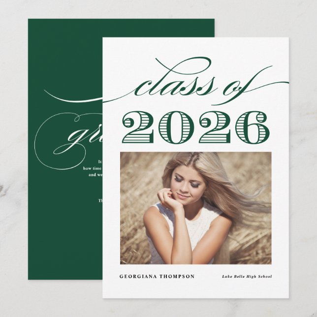 Anuncio Clase de cosecha verde de 2025 Graduación fotográf (Anverso / Reverso)