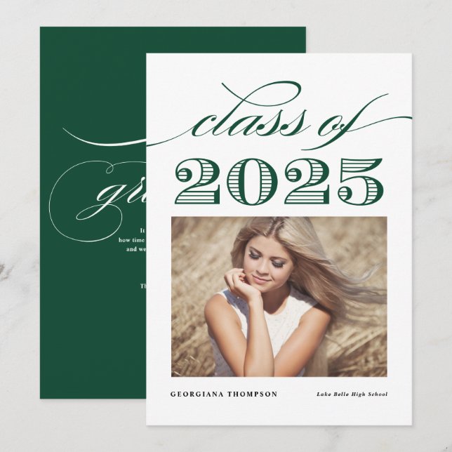 Anuncio Clase de cosecha verde de 2025 Graduación fotográf (Anverso / Reverso)