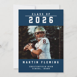 Anuncio Clase de Deportes Foto Personalizada Azul de Gradu