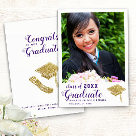 Anuncio Clase de Grad Photo 2025 Graduación en morado blan