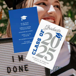 Anuncio Clase de graduación azul y gris de 2025