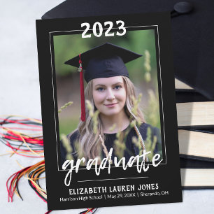 Anuncio Clase de graduación clásica en blanco y negro 2023