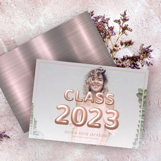 Anuncio Clase de Graduación de Oro Rosa de moda 2023 (Subido por el creador)