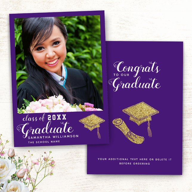 Anuncio Clase de Graduación Púrpura de Foto Graduada de Gr (Subido por el creador)