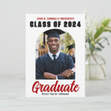 Clase de Graduado 2024 Foto Moderno Graduación Roj