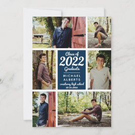 Anuncio Clase de Graduado Azul de Collage de fotos