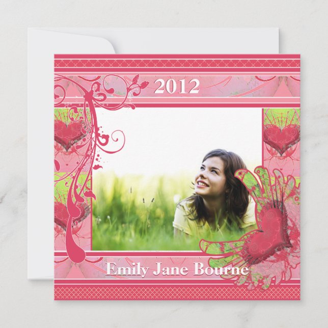 Anuncio Clase de imágenes de graduación de Hearts & Swirls (Anverso)