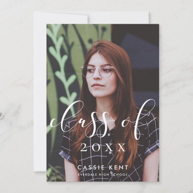 Anuncio Clase de la elegante foto de graduación de 2025 (Anverso)