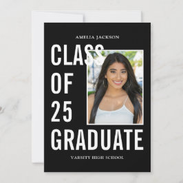 Anuncio Clase De Moda De 25 Graduación De Foto En Blanco Y