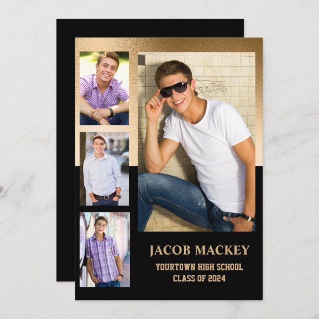 Anuncio Clase de oro negro de la escuela secundaria de 202 (Anverso / Reverso)