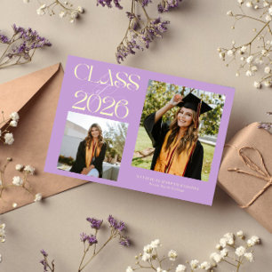 Anuncio Clase elegante de 2026 Tipografía Grad Wisteria