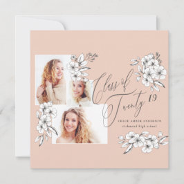 Anuncio Clase floral ilustrada a mano de un graduado de 20