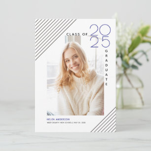 Anuncio Clase moderna de 2025 foto de graduado negro, azul