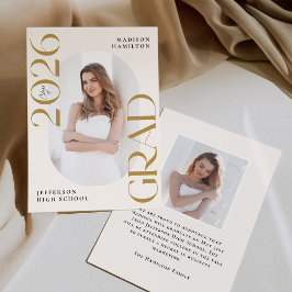 Anuncio Clase moderna de 2025 Grado de Oro 2 Graduación fo