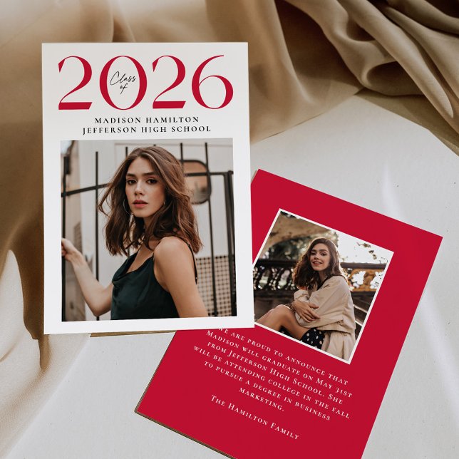 Anuncio Clase moderna de 2025 Graduación de fotos de Red 2 (Subido por el creador)