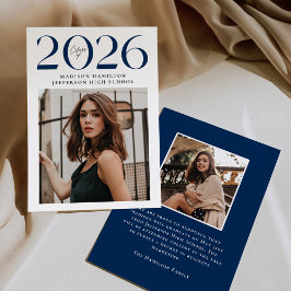 Anuncio Clase moderna de 2025 Navy 2 Graduación fotográfic
