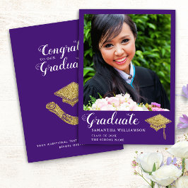 Anuncio Clase Purple Personalizada de Graduación de Fotogr