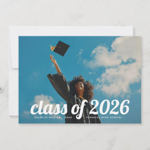 Anuncio Clase RETRO de 2026 Escuela Secundaria 2 Foto Grad