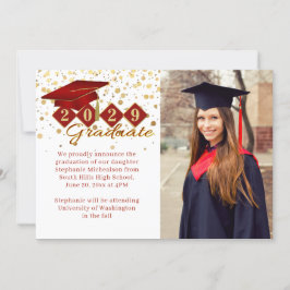 Anuncio Clásico 2 Graduación de fotos rojo y oro