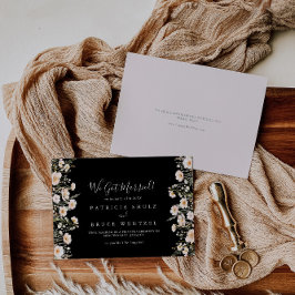 Anuncio Clásico Boho Rubor Wildflower Black Elopement