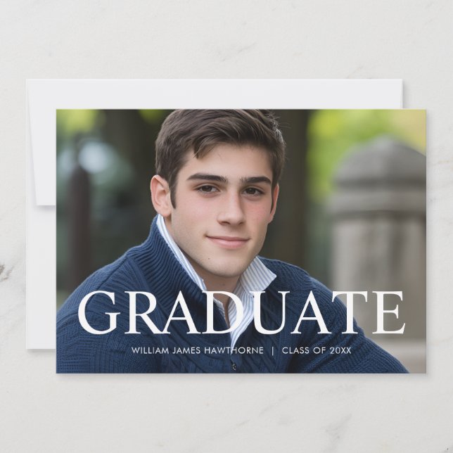 Anuncio Clásico Moderno Mínimo Foto Graduación (Anverso)
