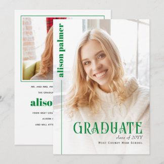 Anuncio Class of 2026 GRADUATE minimalist green photo