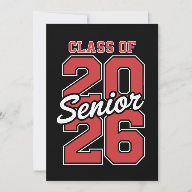 Anuncio Class Of 2026 Senior Red Graduation 26 Graduate (Anverso)