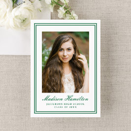 Anuncio Classic Green Double Border Photo Graduation