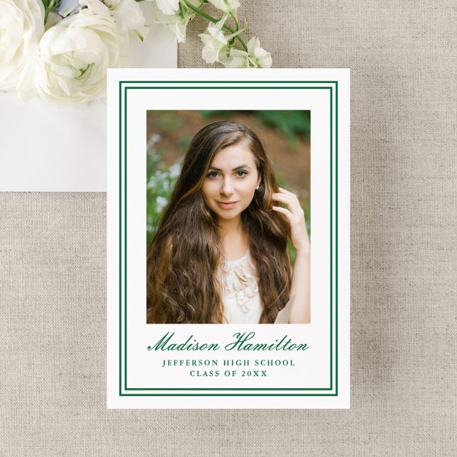 Anuncio Classic Green Double Border Photo Graduation (Subido por el creador)