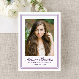 Anuncio Classic Purple Double Border Photo Graduation
