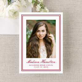 Anuncio Classic Red Double Border Photo Graduation