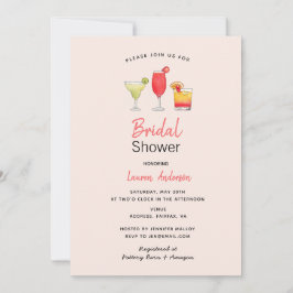 Anuncio Cóctel de agua ducha de novia rosa