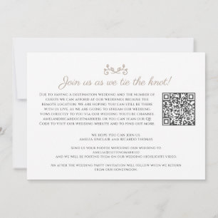 Anuncio Código QR de transmisión en vivo de boda blanco be
