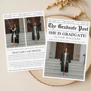 Anuncio Colage de Fotos Simple Moderno Periódico Graduació