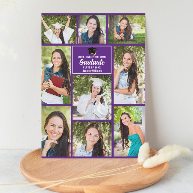 Anuncio Colaje de Fotos de Graduado Morado Moderno de Grad (Subido por el creador)