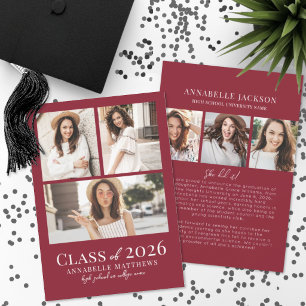 Anuncio Colaje de Fotos Rojo de Graduación