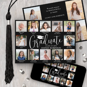 Anuncio Colaje de fotos y leyendas graduación en negro y b