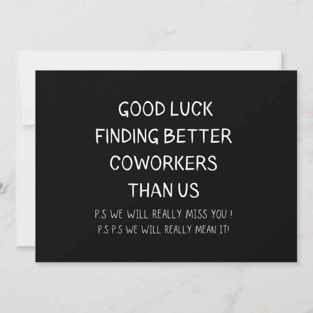 Anuncio Colega deja trabajo nuevo y gracioso (Anverso)