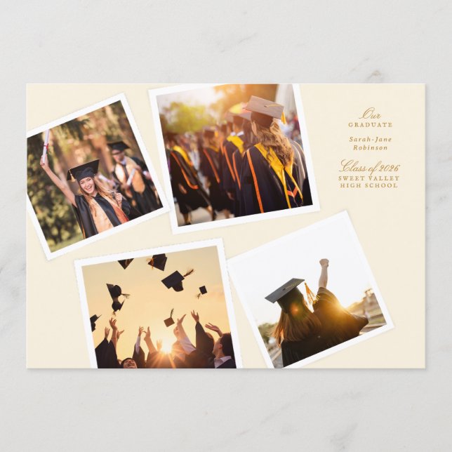 Anuncio collage 4 photo frame elegant our graduate school (Anverso)