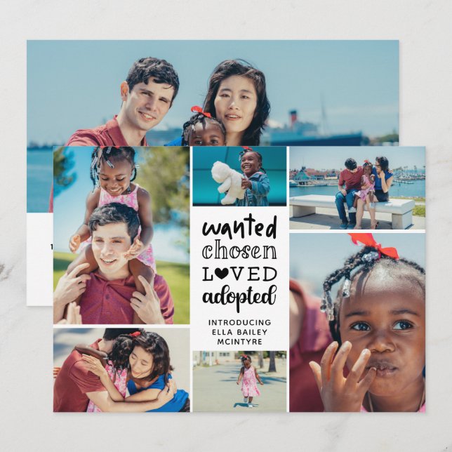 Anuncio Collage de fotos Adoptado Amado Y Elegido Por Los  (Anverso / Reverso)