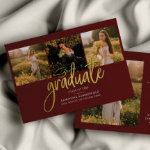 Collage de fotos de graduación 2025 Script Borgoña