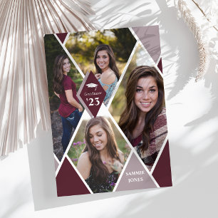 Anuncio Collage de Fotos de Graduación Moderno con Diamant