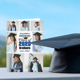 Anuncio Collage de fotos de la clase azul de 2026 graduaci