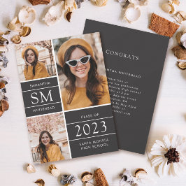 Anuncio Collage de fotos monograma moderno negro suave