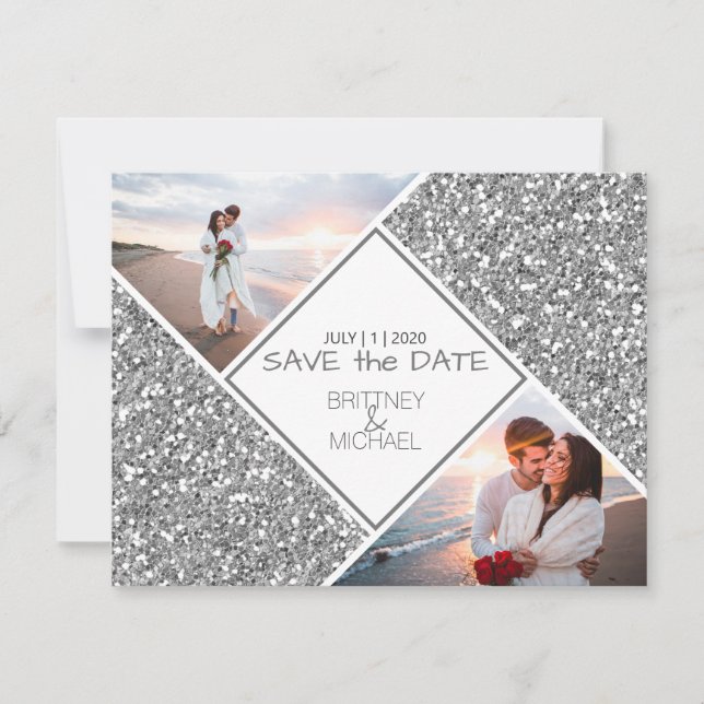 Anuncio Collage de fotos Purpurina plateado (Anverso)