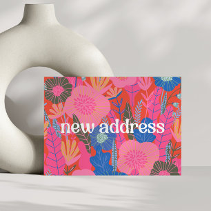Anuncio Colorido Rojo Floral Nos Mudamos Nueva Casa Mudanz